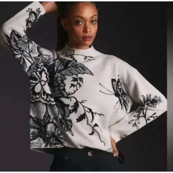 Anthropologie Maeve Carys Mock-Neck Sweater Large - Picture 1 of 4